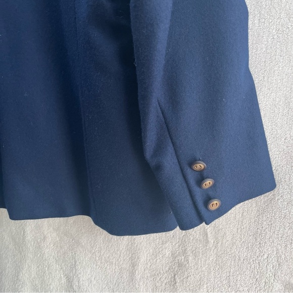 Vintage Pendleton 100% Virgin Wool Royal Blue Two Button Women's Blazer Size 10 - Picture 7 of 11
